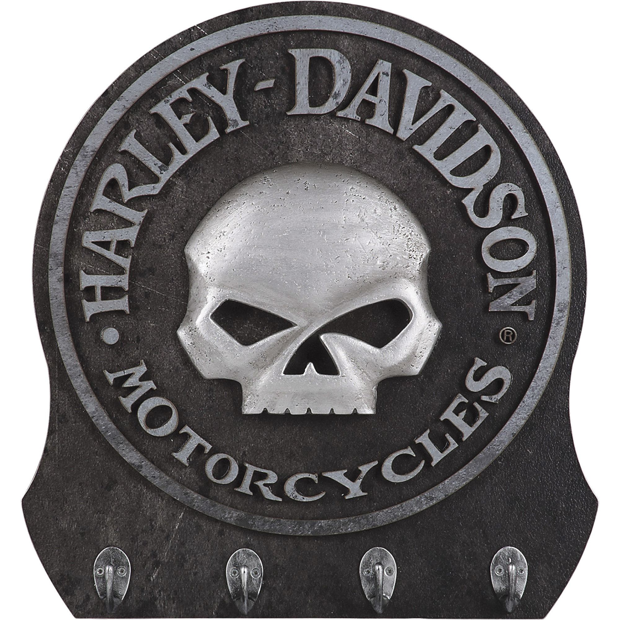 Harley-Davidson Skull Key Rack/Holder, 4 Hooks, Model# HDL-15313